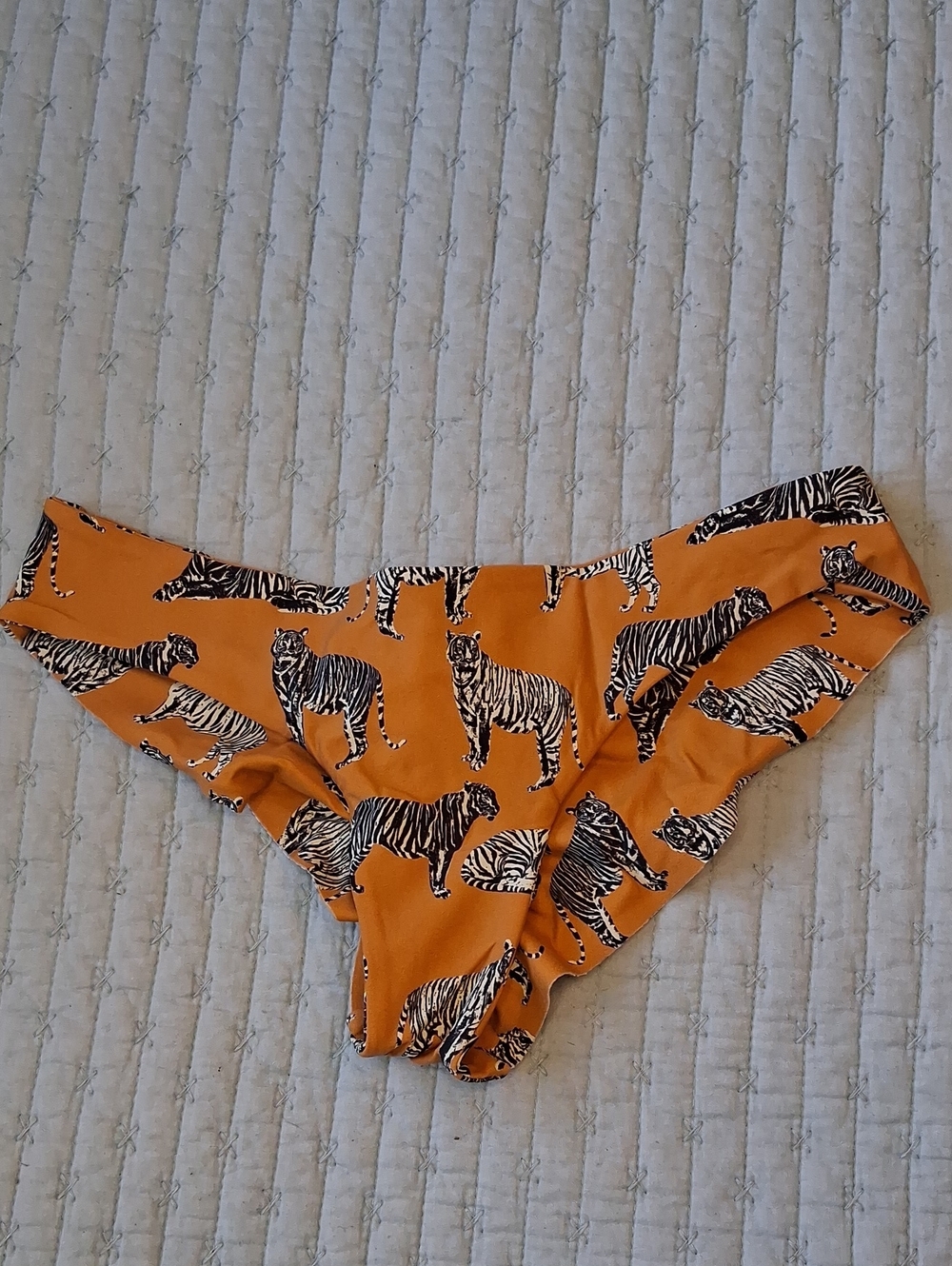 Boys And Arrows Orange Tiger Print Kiki Bikini Bottoms